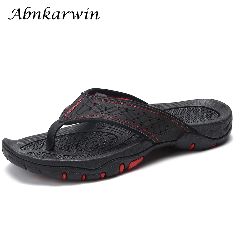 Summer Mens PU Leather Slippers Outdoor Flip Flops Men Slipper Casual Chanclas Hombre Flip Flop News 2020 Flat Shoes Flipflops