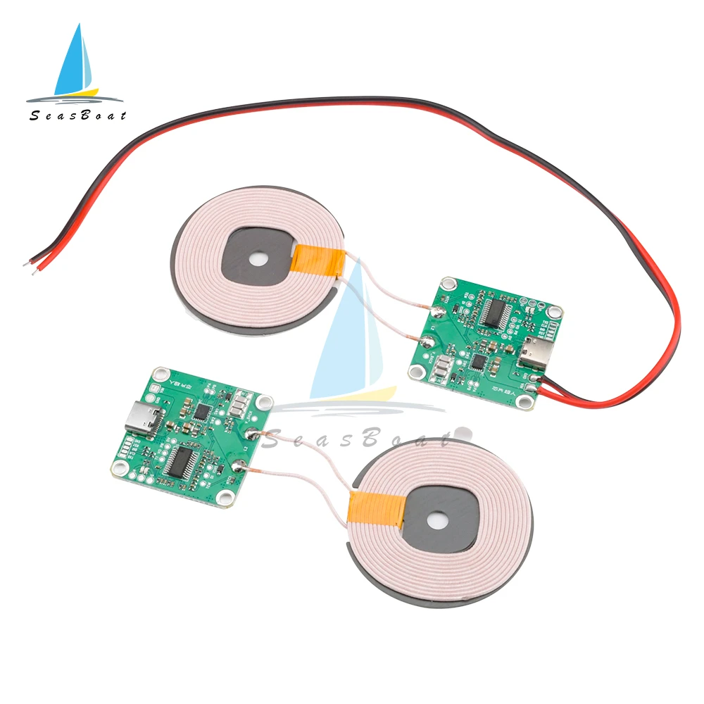 5V/9V/12V 20W Type-C USB For Qi Fast Charging Wireless Charger Module Transmitter Circuit Board Coil Receiver Charger Module