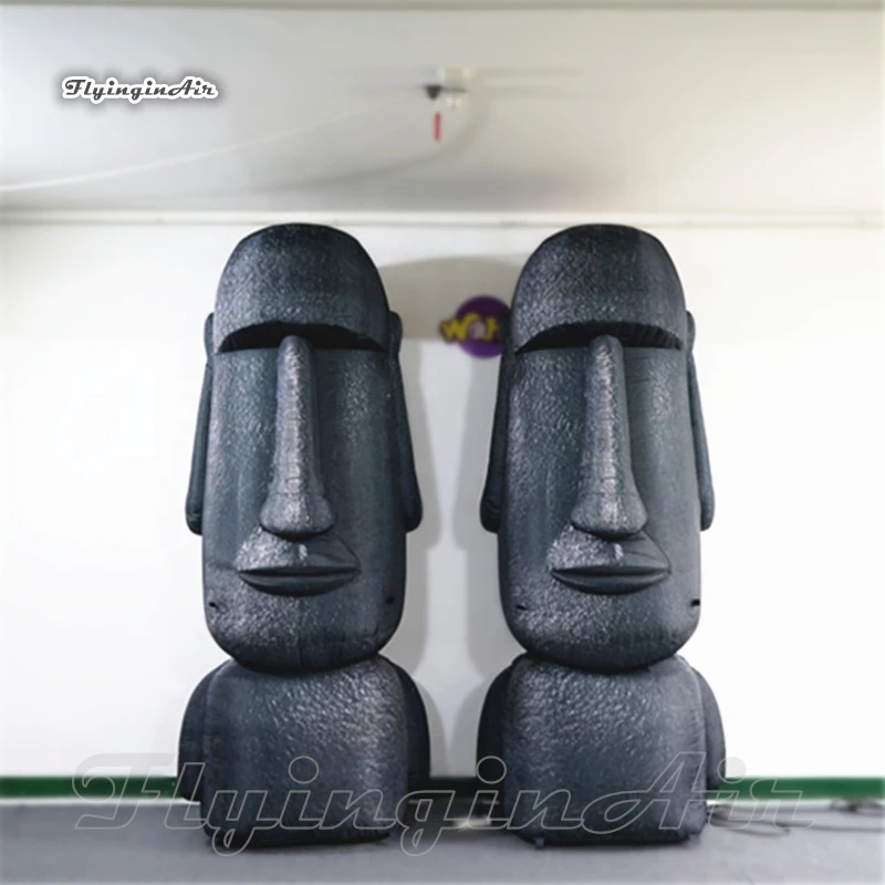 Customized 3m Inflatable Moai Statue Mysterious Stone Sculpture Balloon Easter Island's Giant Portrait Replica For Show