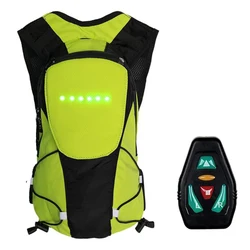 Cycling Backpack with Rear LED Signal Flashing Visible Color Backpack Waterproof Safe Driving LED Indicator Outdoor Backpack