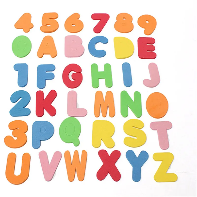 36PCS Alphabet Bath Puzzle Soft EVA Numbers Alphanumeric Letters Kids Bath Toys Baby Toy Early Educational Toy Tool