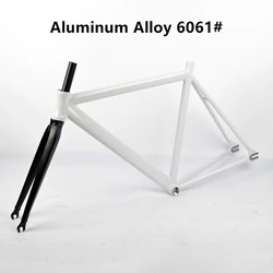 Fixed Gear Bike Frame Aluminum Alloy Material Fixie Bicycle Frameset Single Speed Cycling Parts With Front Fork