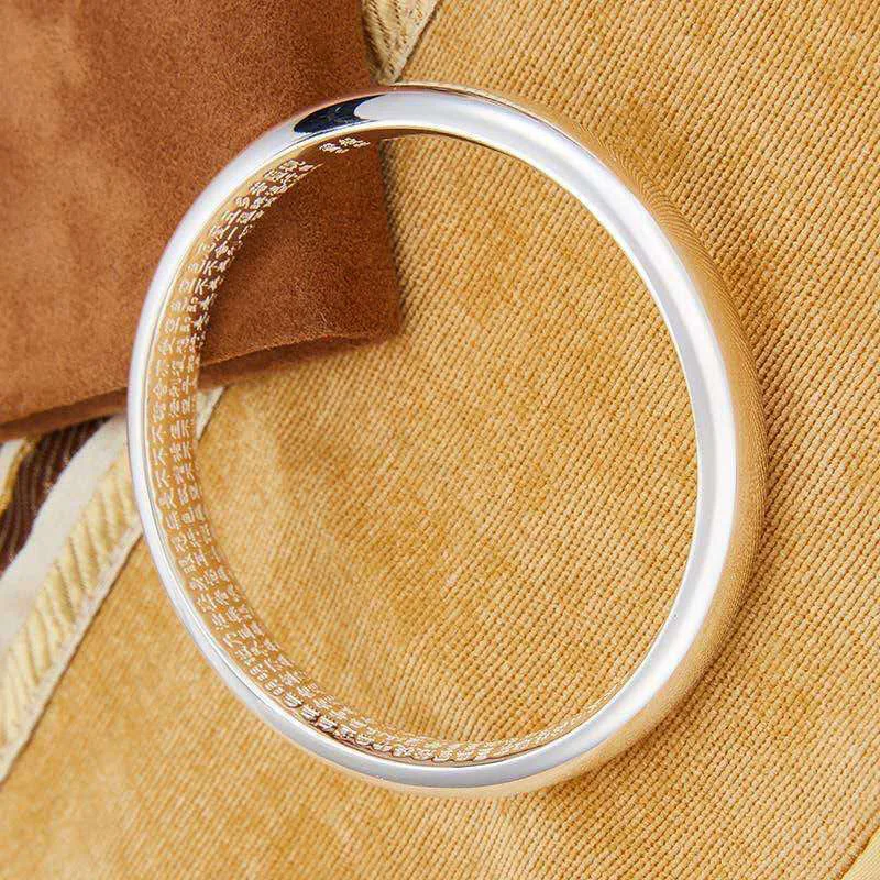 SA SILVERAGE Silver 999 Smooth Bracelet Fashion Joker Female Hand Exquisite Bracelet Jewelry Silver Bracelet Bangles for Women