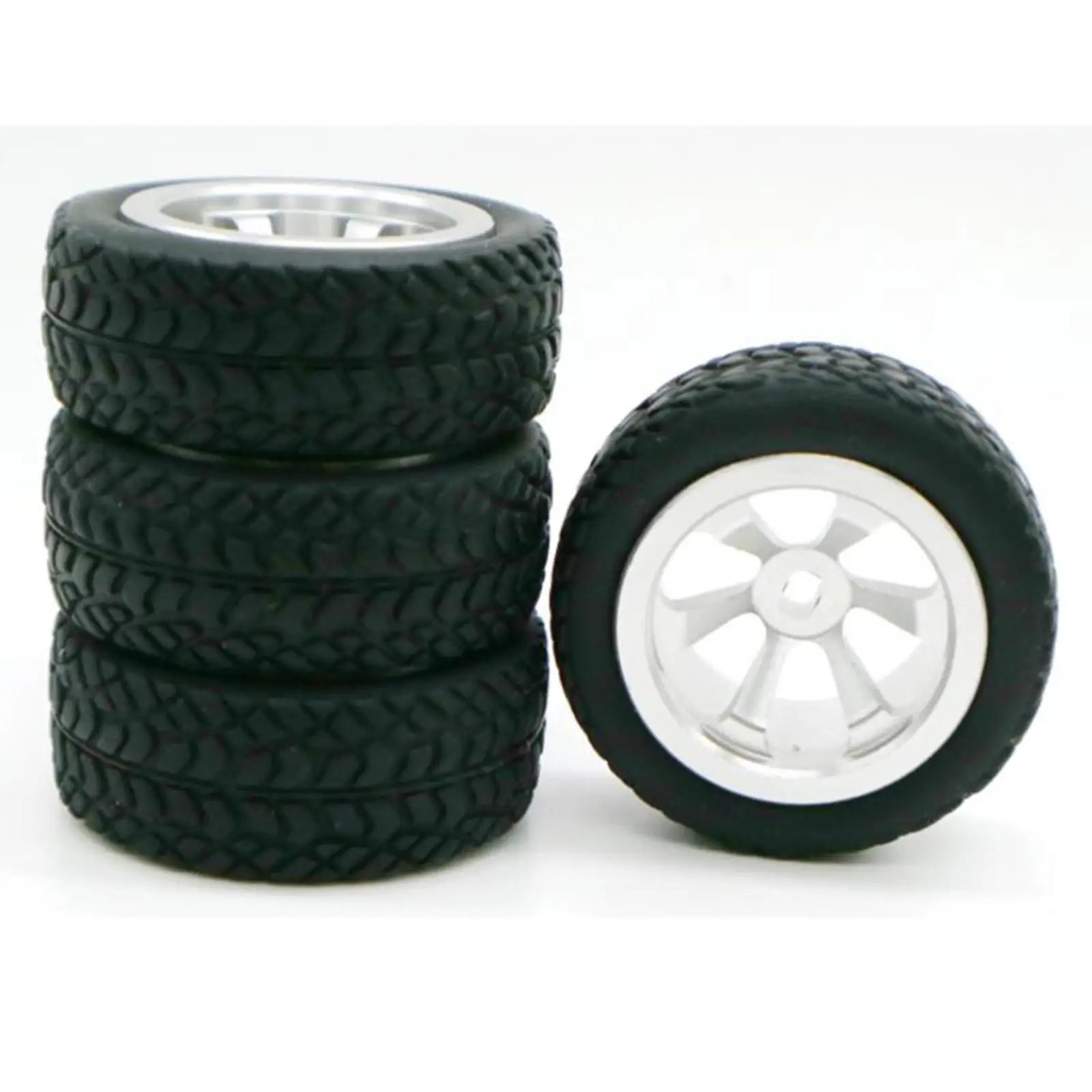 4 Pieces RC Car Rubber Tires&Wheel Rims 1.18inch for Wltoys 1/28 Scale K969 K979 K989 K999 P929 P939 284131 Model Car Parts