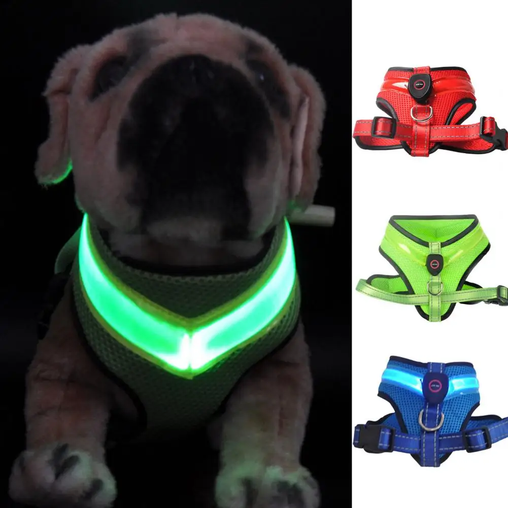 Pet Harness  Allergy Free   Pet LED Harness No Pull Dog Vest Harness with LED Light