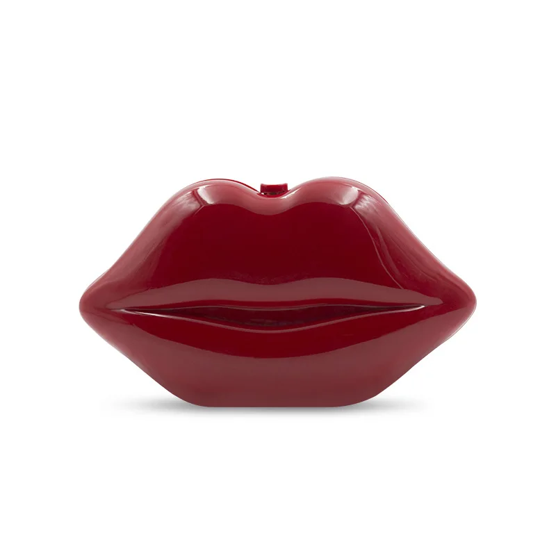 

Hot Cute Big Lips Shoulder Purse Women Handbags Free Shipping Lady Small Crossbody Bags Women Acrylic Jelly red-mouth Clutch Bag