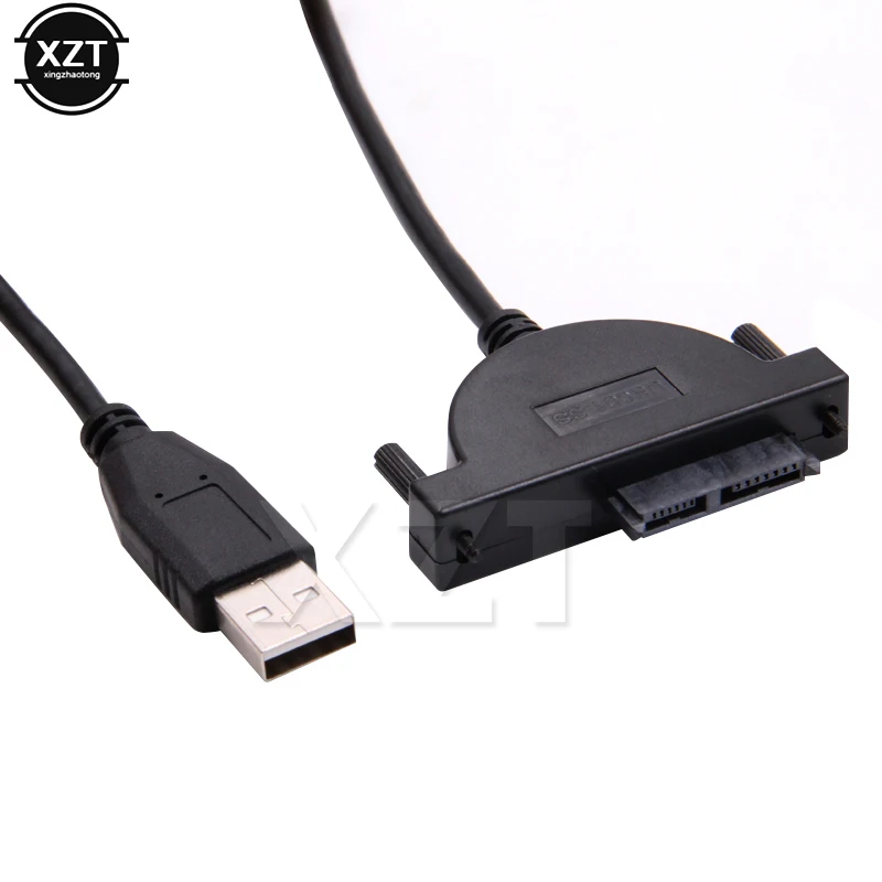 Novel USB 2.0 to Mini Sata II 7+6 13Pin Adapter for Laptop CD/DVD ROM Slimline Drive Converter Cable Screws Steady Style 1PCS