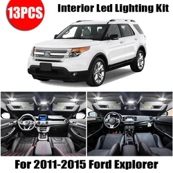 For 2011-2014 2015 Ford Explorer White car accessories Canbus Error Free LED Interior Light Reading Light Kit Map Dome License L