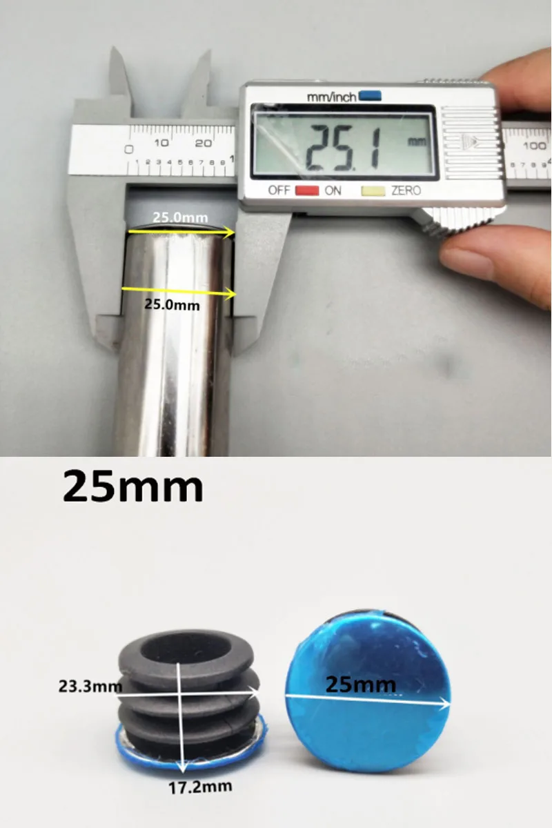 16mm ~ 50mm 검은 색 원형 파이프 캡 튜브 엔드 캡 블랭킹 삽입 플러그, 가구 다리 구멍 커버