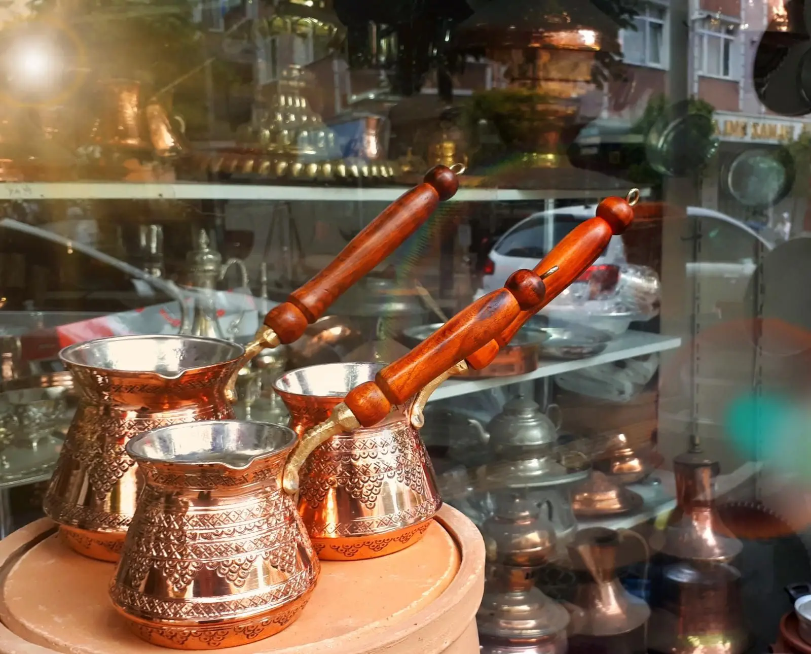 DOLBOVI Gaziantep Handmade Engraved Copper Coffee Pot Team Coffee maker турка для кофе cafetera