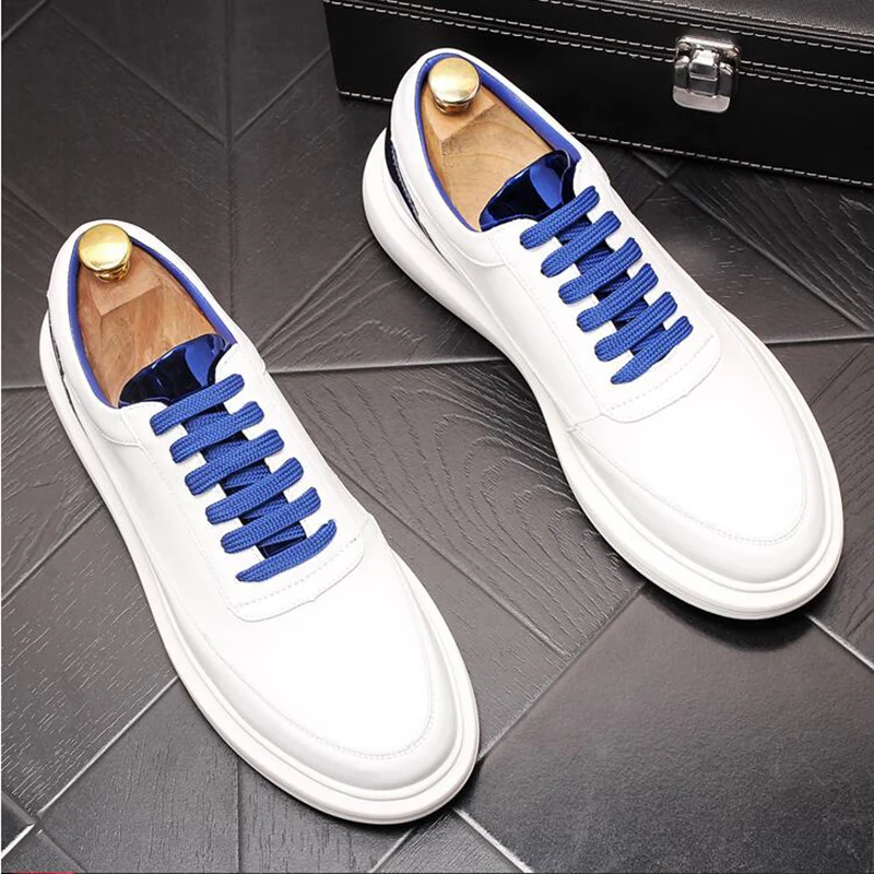 summer fashion white shoes mens casual genuine leather shoe lace-up breathable flats platform sneakers zapatos hombre footwear