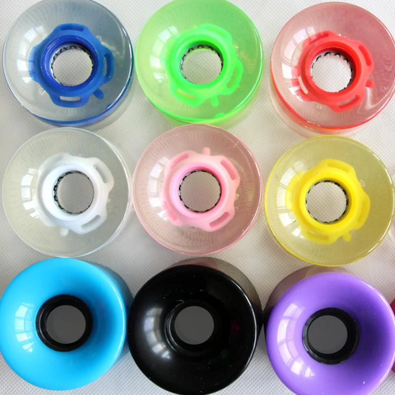 78A Roda Skateboard Papan Ikan Lampu LED Transparan Roda PU 60*45Mm Roda Skateboard Roda Papan Luncur Tahan Aus