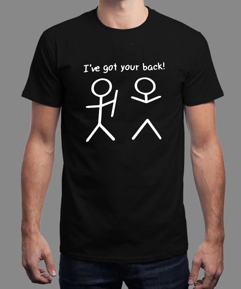 Мужская футболка с коротким рукавом и круглым вырезом I Have Got Your Back, Повседневная белая футболка с забавным принтом на лето