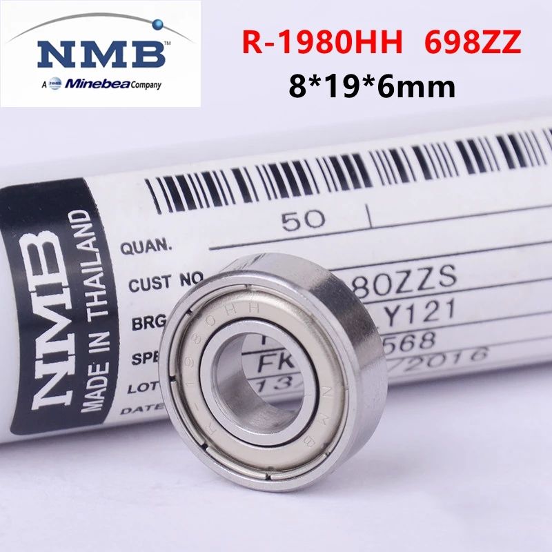 

20pcs/100pcs NMB Minebea high speed bearing R-1980HH 8*19*6mm 698ZZ precision miniature ball bearings 698 1980 8x19x6 mm