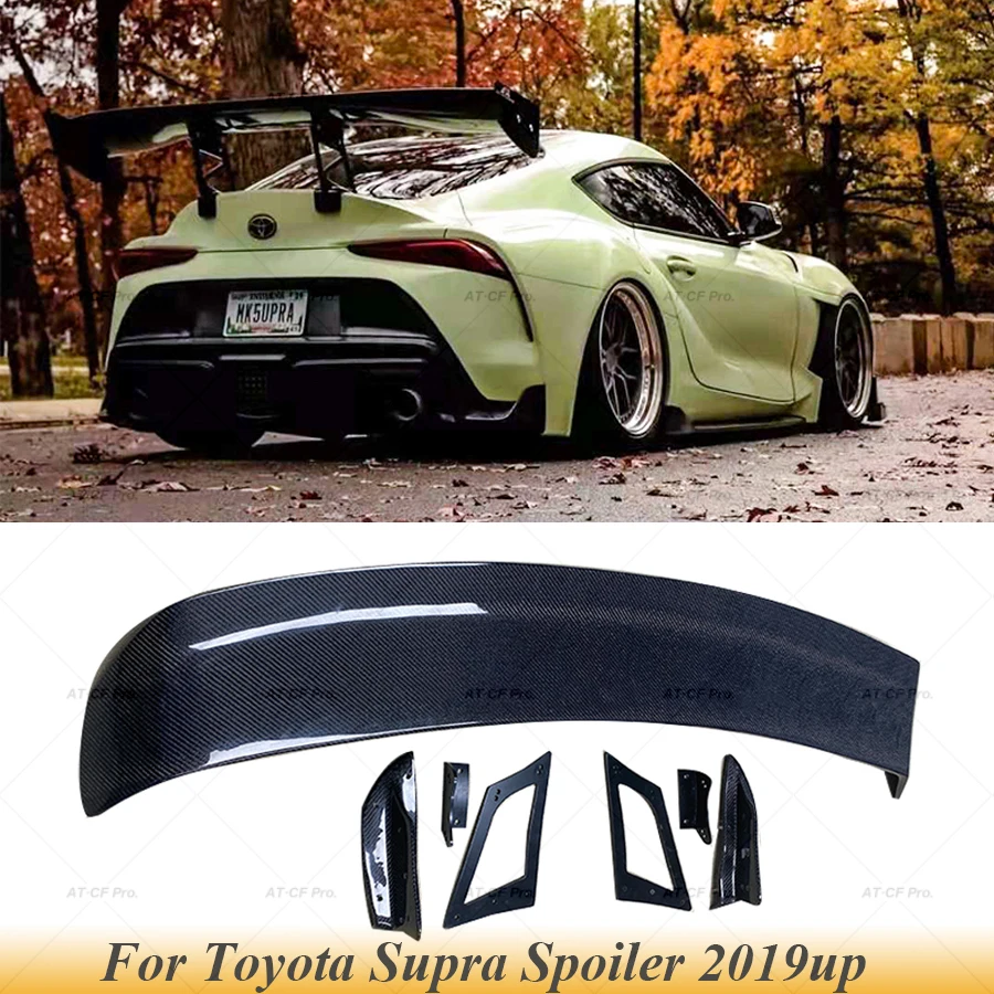 Carbon Fiber FRP Rear Trunk Spoiler Wing Rear Trunk Boot Lid Wing Spoiler Lip For Toyota Supra 2019 2020 2021 Car Accessories