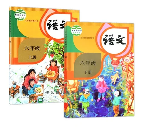 

2 Books China Student Schoolbook Textbook Chinese PinYin Hanzi Mandarin Language Book Primary School Grade 6