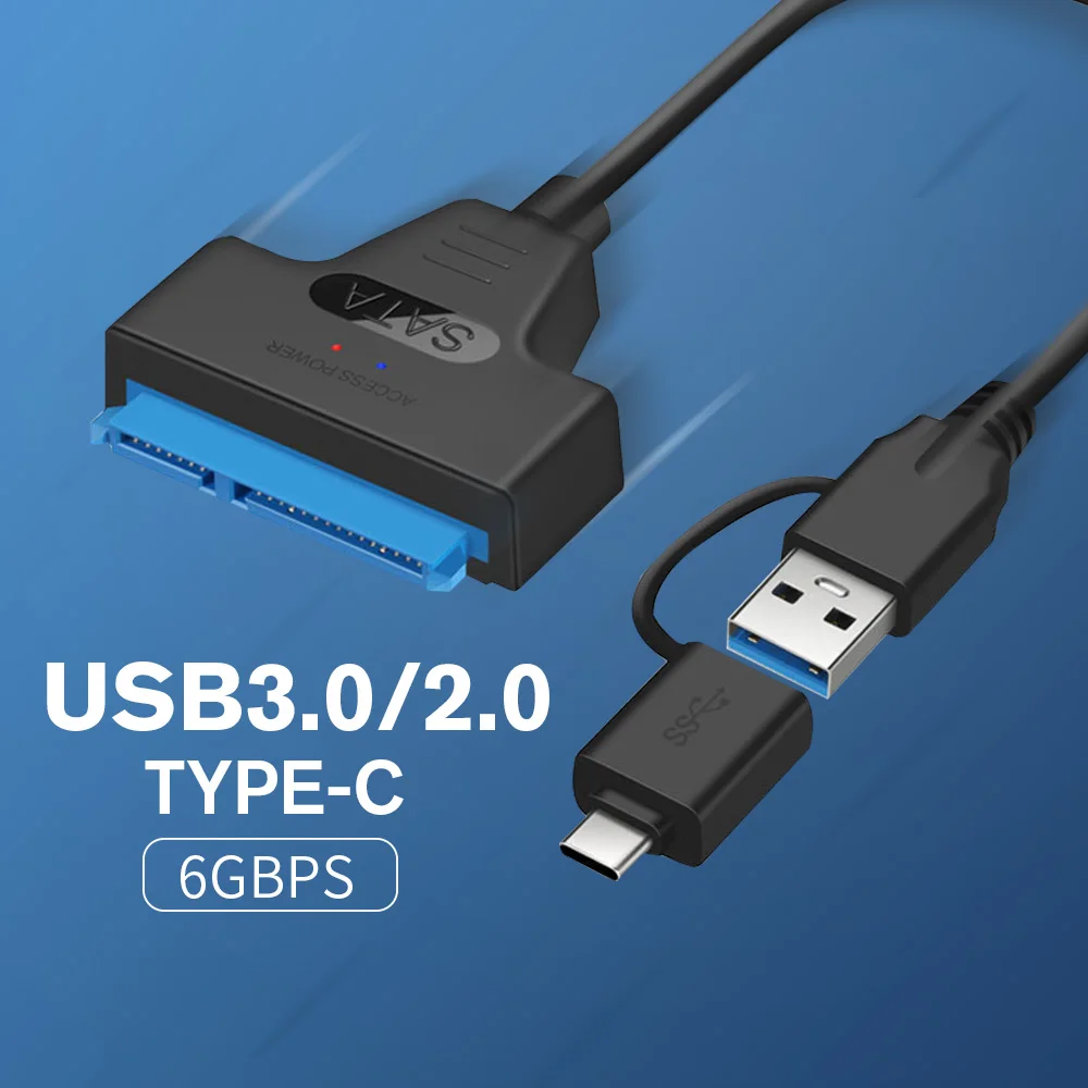 USB Sata Cable Sata 3 To USB 3.0/2.0 Adapter Computer Cables Connectors Type C Sata Cable Support 2.5 Inches Ssd Hdd Hard Drive