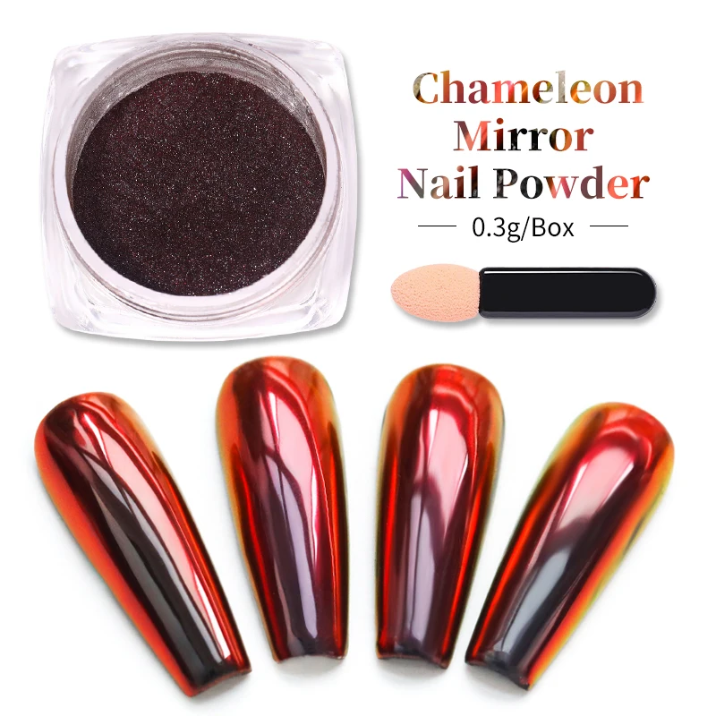 Chameleon Mirror Nail Powder Glitter Decoration Gel Polish Nail Art Dust Metallic Metal Chrome Pigment Dazzling Accessory