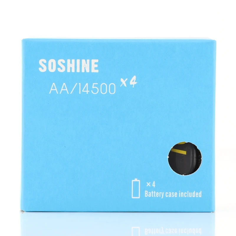 4 sztuk/partia Soshine 3.2V LiFePO4 bateria AA 14500 pilas rechargeables chronione obudową baterii i złącza