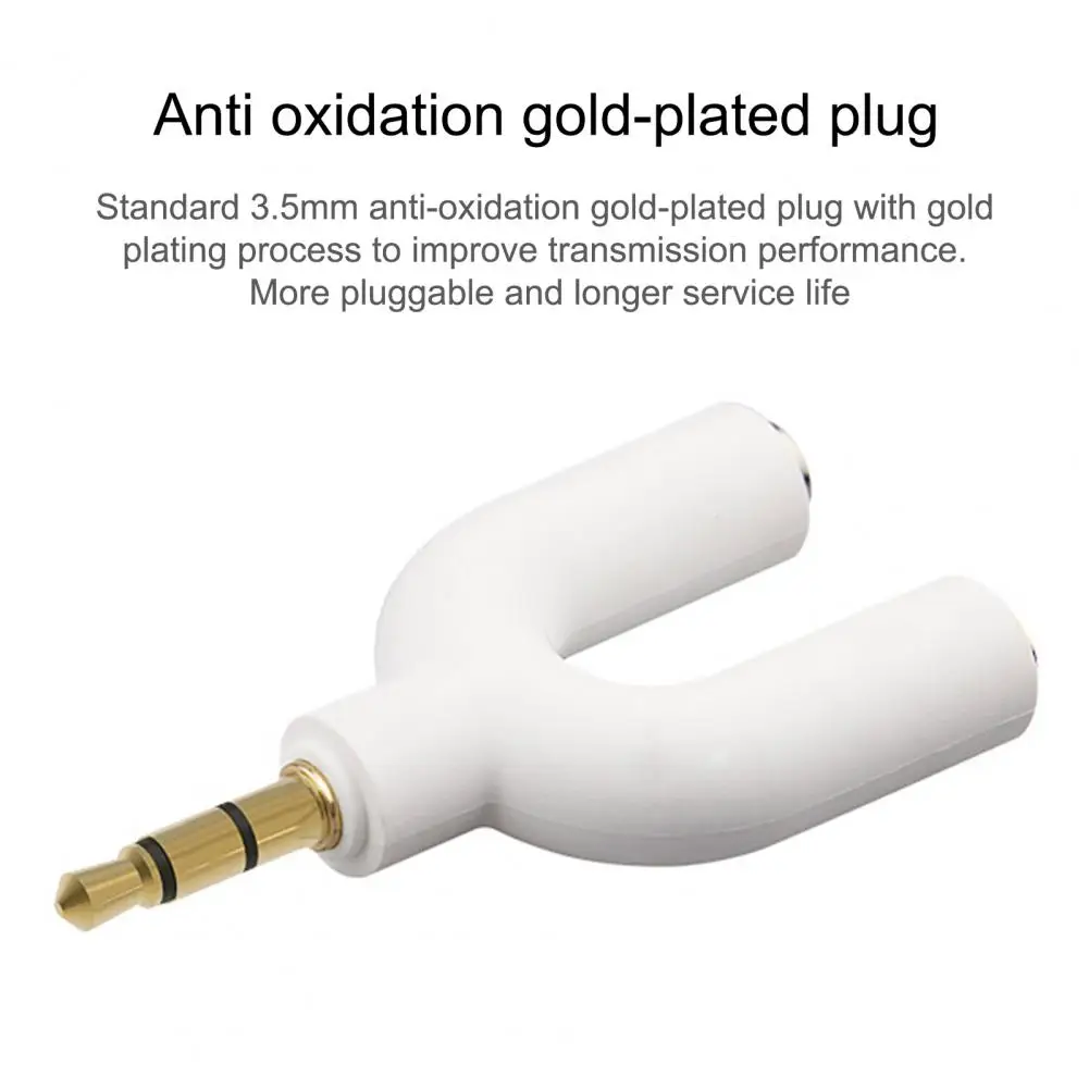 Bluelans U3 محول صوت عملية نقل سريع المعادن 1 ذكر إلى 2 أنثى 3.5 مللي متر جاك الفاصل لسماعة