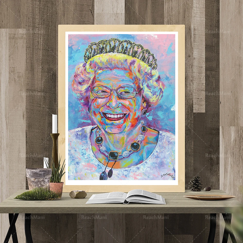 Queen Elizabeth II Art Print-Famous Face Collector's Edition Colored British Icon Monarchy Poster Print