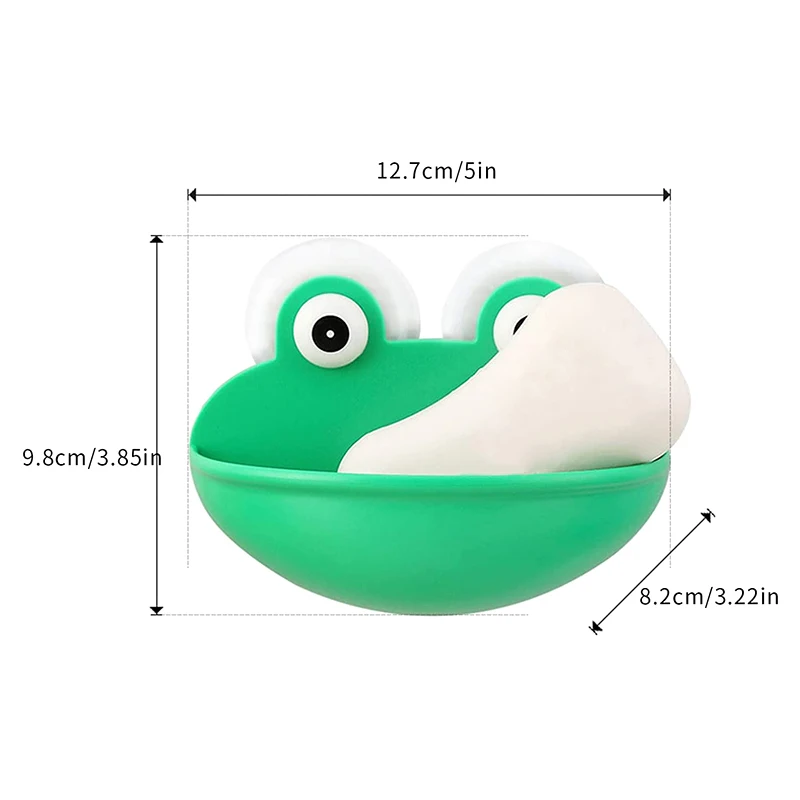 1pc Soap Dish Holder Abs Durable With Suction Cups Frogs Shaped Soap Case Household Accessory Kitchen Bathroom