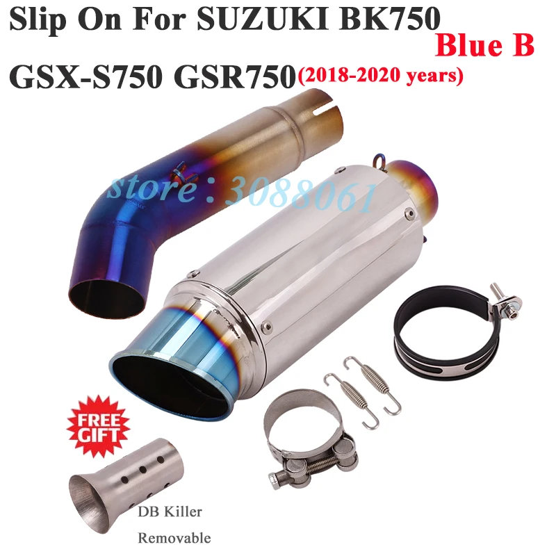 Slip On For SUZUKI GSX-S750 GSX S750 GSX-S 750 BK750 GSR750 Motorcycle Exhaust Silencer Modify Mid Link Pipe Muffler DB Killer