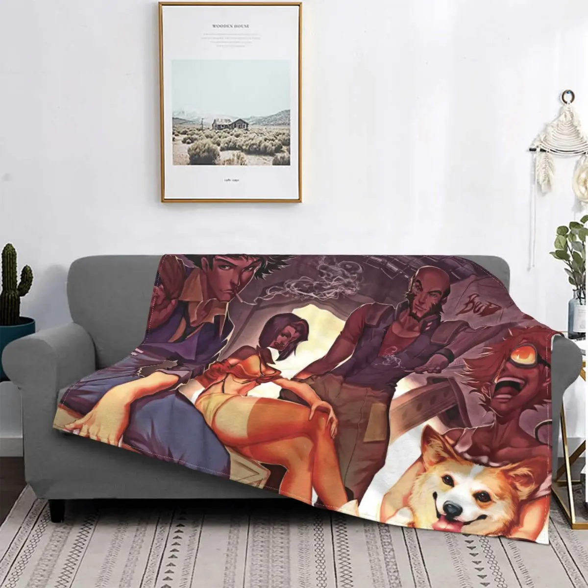 Anime - Cowboy Bebop 9999 Blankets Fleece Decoration Ultra-Soft Throw Blankets for Bedding Bedroom Plush Thin Quilt