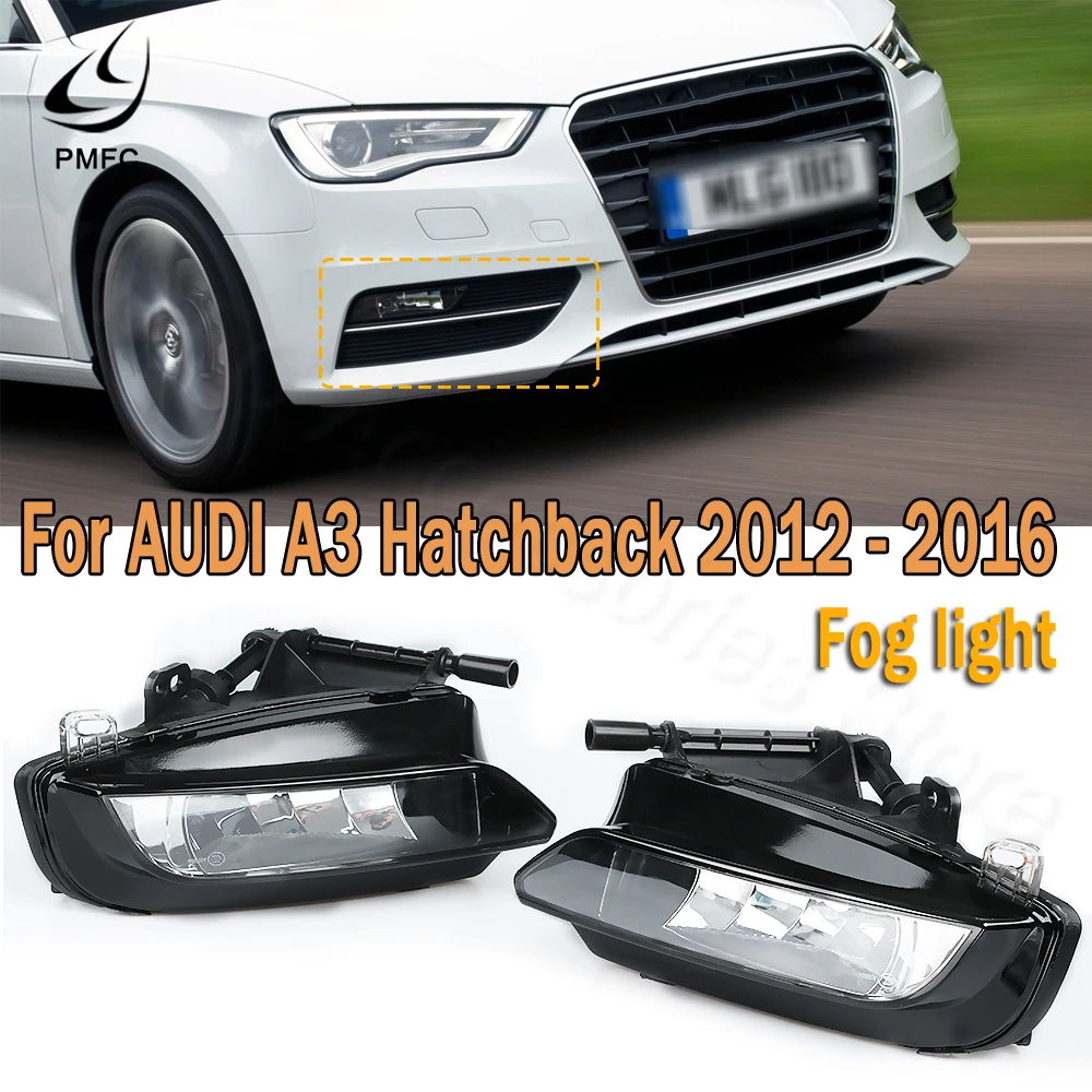 PMFC Fog Light Front Bumper Lower Halogen Fog Lamp  For AUDI A3 Sportback Hatchback 2012 2013 2014 2015 2016 8V0941699C