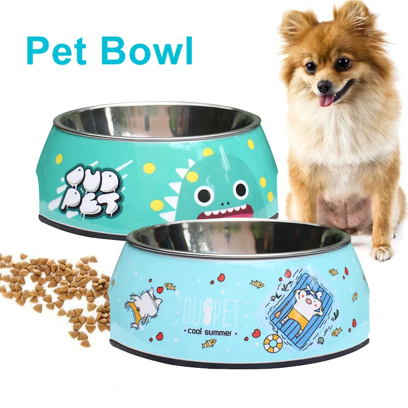 

Pet Supplies Bowl Feeding Food and Water Feeder Dog Bowl Cat Bowl For Small Medium Pets Funny Cartoon Stainless Steel Pet Dishs