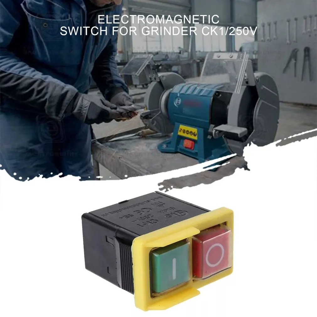 Interruptor electromagnético CK1 para amoladora, interruptor impermeable y a prueba de polvo, interruptor de plástico anticorrosivo