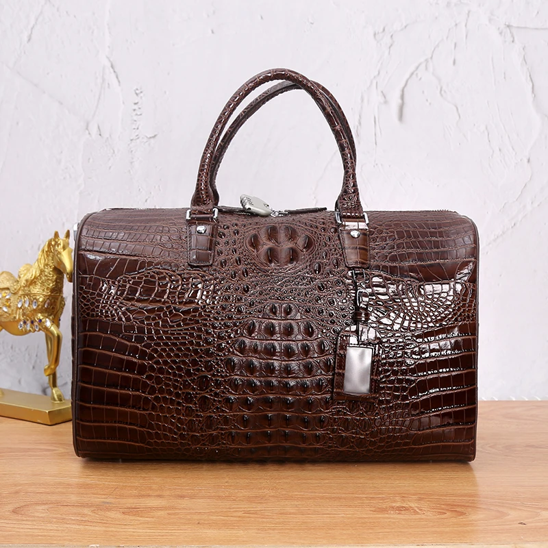 2020 new crocodile travel bag male large-capacity hand  bag female shopping bag business boarding gym bag