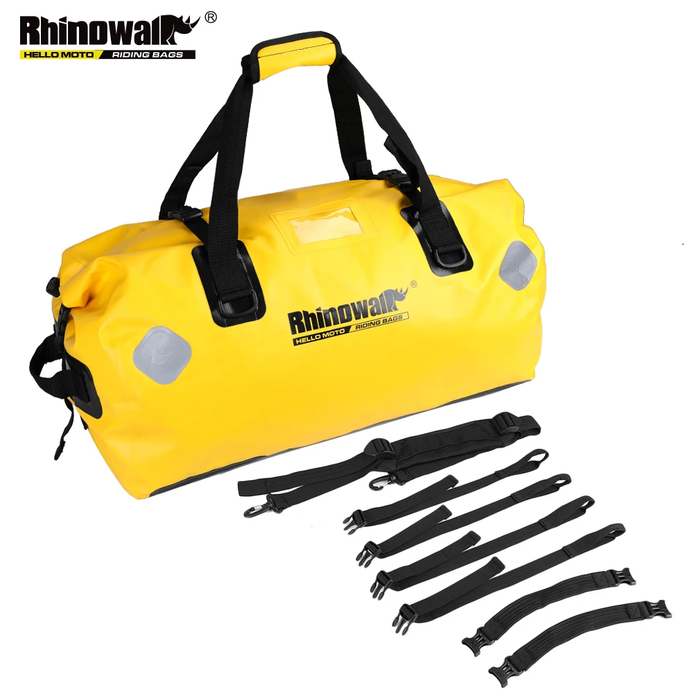 Rhinowalk 65L  Waterproof Bag Motorcycle Durable Large Capacity Motorcycle Dry Duffel Bag for Travel Hiking Camping