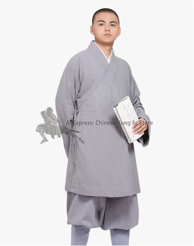 Thick Cotton Buddhist Monk Robe Shaolin Arhat Kung fu Suit Tai Chi Martial arts Uniform Daily Farming Training Clothes 5 Colors