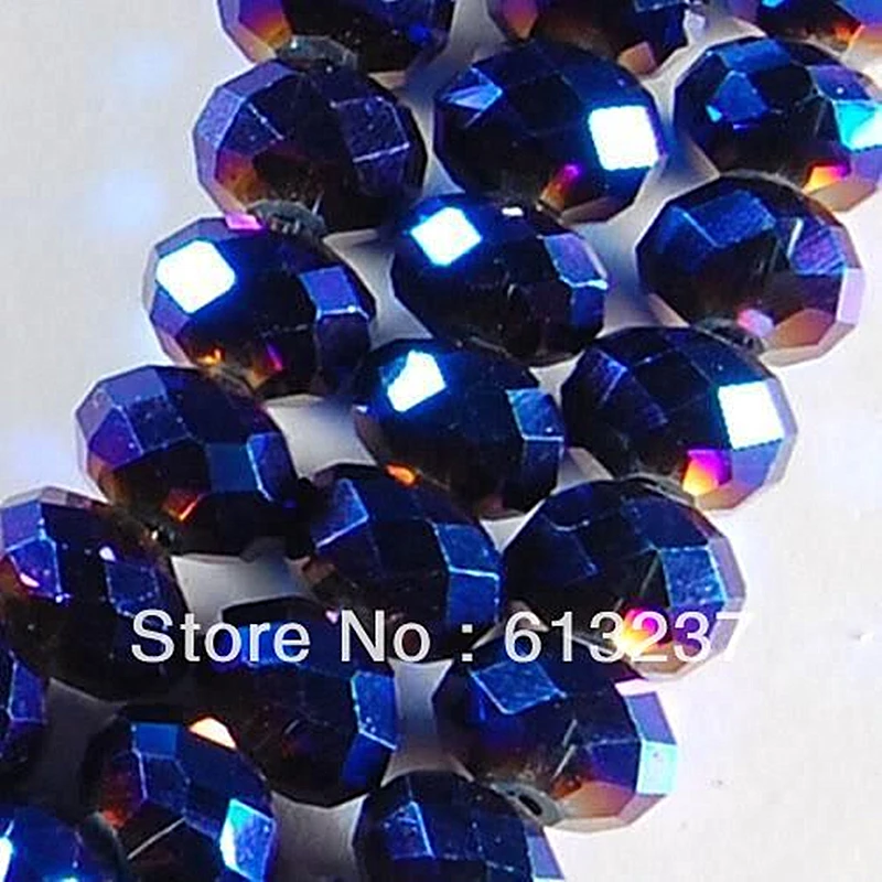 

70pcs Newly dark blue AB+ crystal glass faceted abacus crystal 5x8mm charms loose beads jewelry making 15 inch MY4736