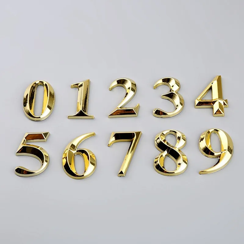 Gate Digits 0 to 9 Plastic Number Tag Numeral Door Plaque House Drawer Sign Plating Hotel Home Drawer Sticker Address Door Label