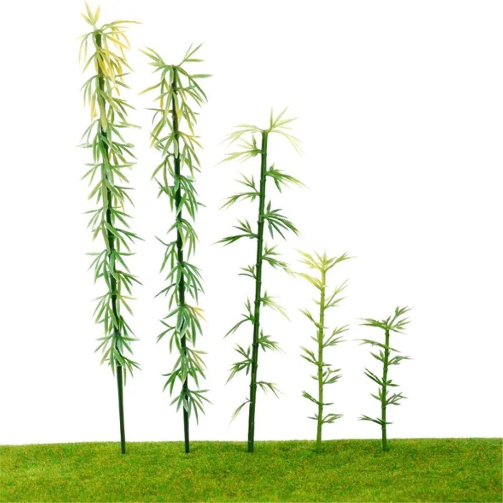 20Pcs 6cm 8cm 12cm 15cm Plastic Miniature Model Landscape Bamboo Tree Sand Table Model Decor Accessories Kits Building Toys