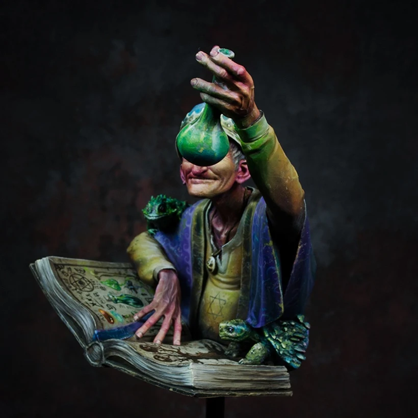 Resin Figure 1/10 ancient man warror with book bust     Model Unassambled Unpainted  Figure Building Kit