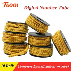 10 Rolls Cable Markers Letter Number 0 To 9 for Wire Diameter 2.8mm-8mm Cable Wire Markers Cable Label Tube