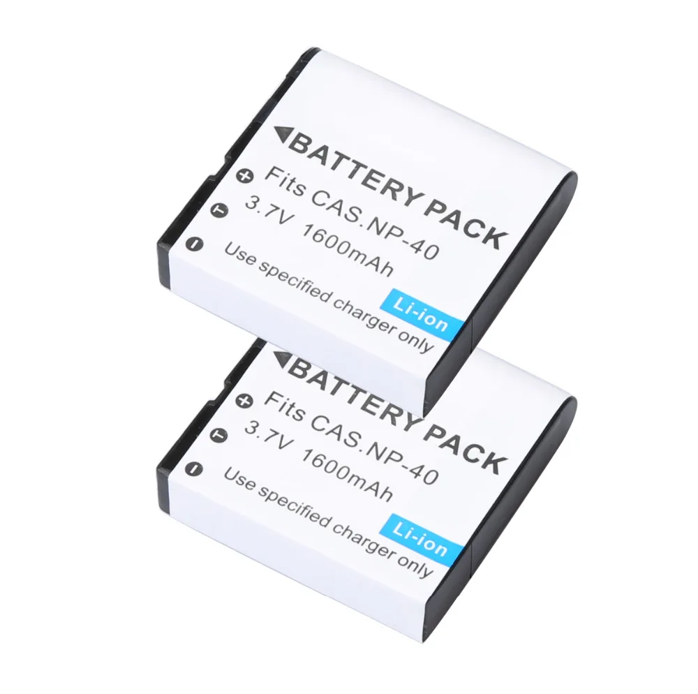 2Pcs/lot Batteries 1600mAh NP-40 CNP40 NP40 Replacement Battery For Casio NP-40 NP40 NP 40 CNP-40 Z850 Z400 Z300 Z100 Z1000 P505