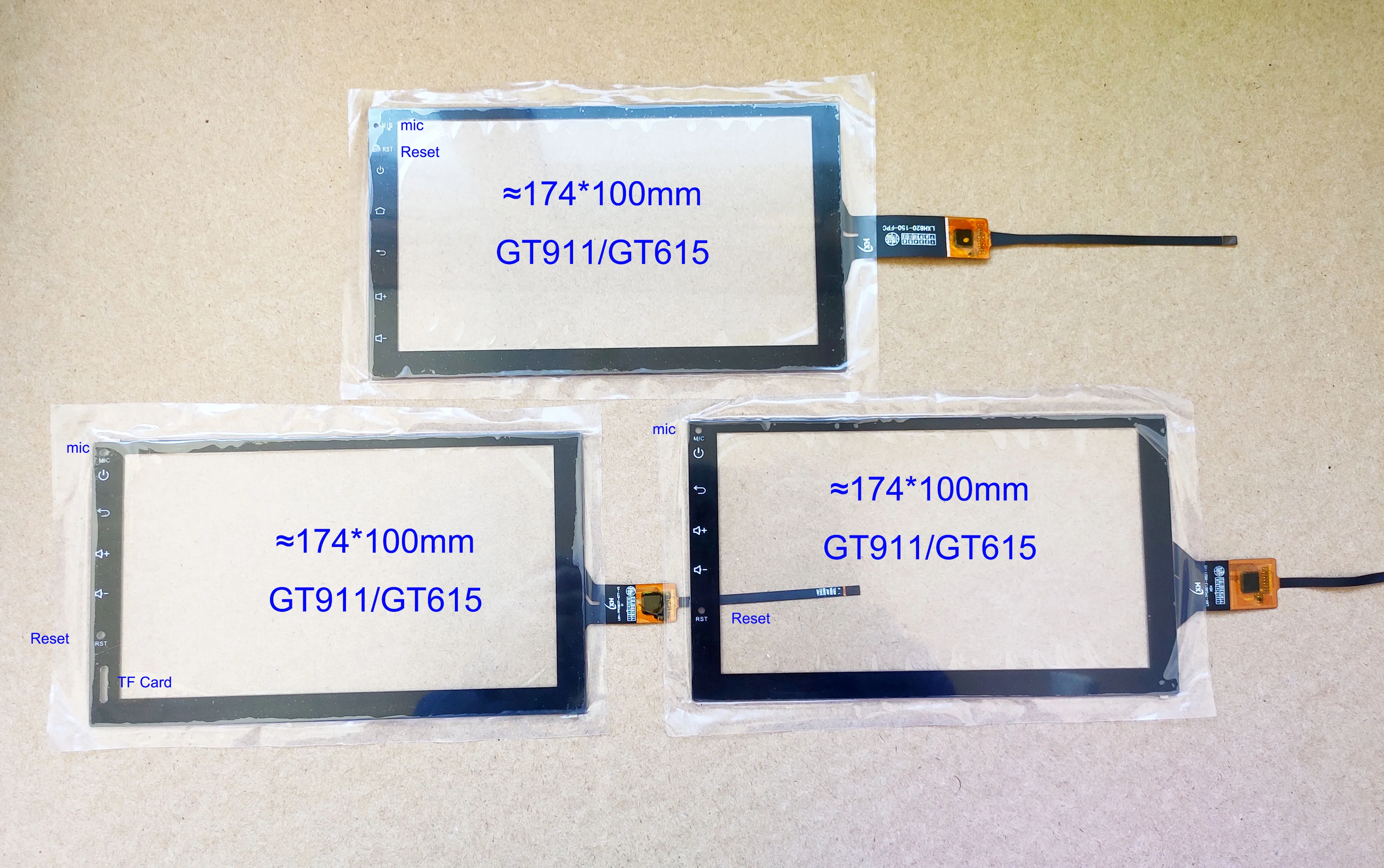 7 inch Sensors Digitizers Touch Screen  174*100mm 6pin GT615 LXH820-150-FPC LXH-TPC0037-677-V3 H  LXH-TPC0013-0021-V5 XDX