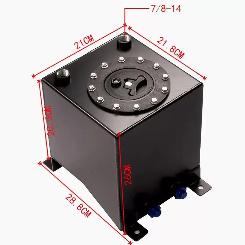 2.5 Gallon 10L Aluminium Fuel Surge tank mirror polish Fuel cell foam inside, with sensor/ Without Level Sender