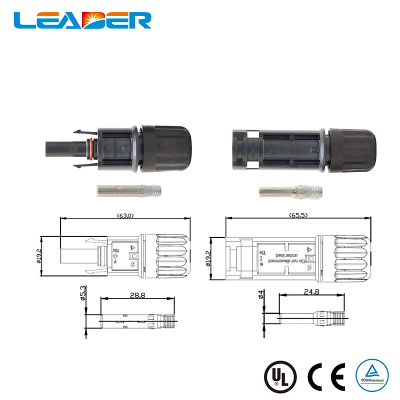 BLUSUNSOLAR 100 Pairs TUV Approved 1500V Solar Panel Connector Solar PV Cable Connector for 4mm and 6mm PV Cable