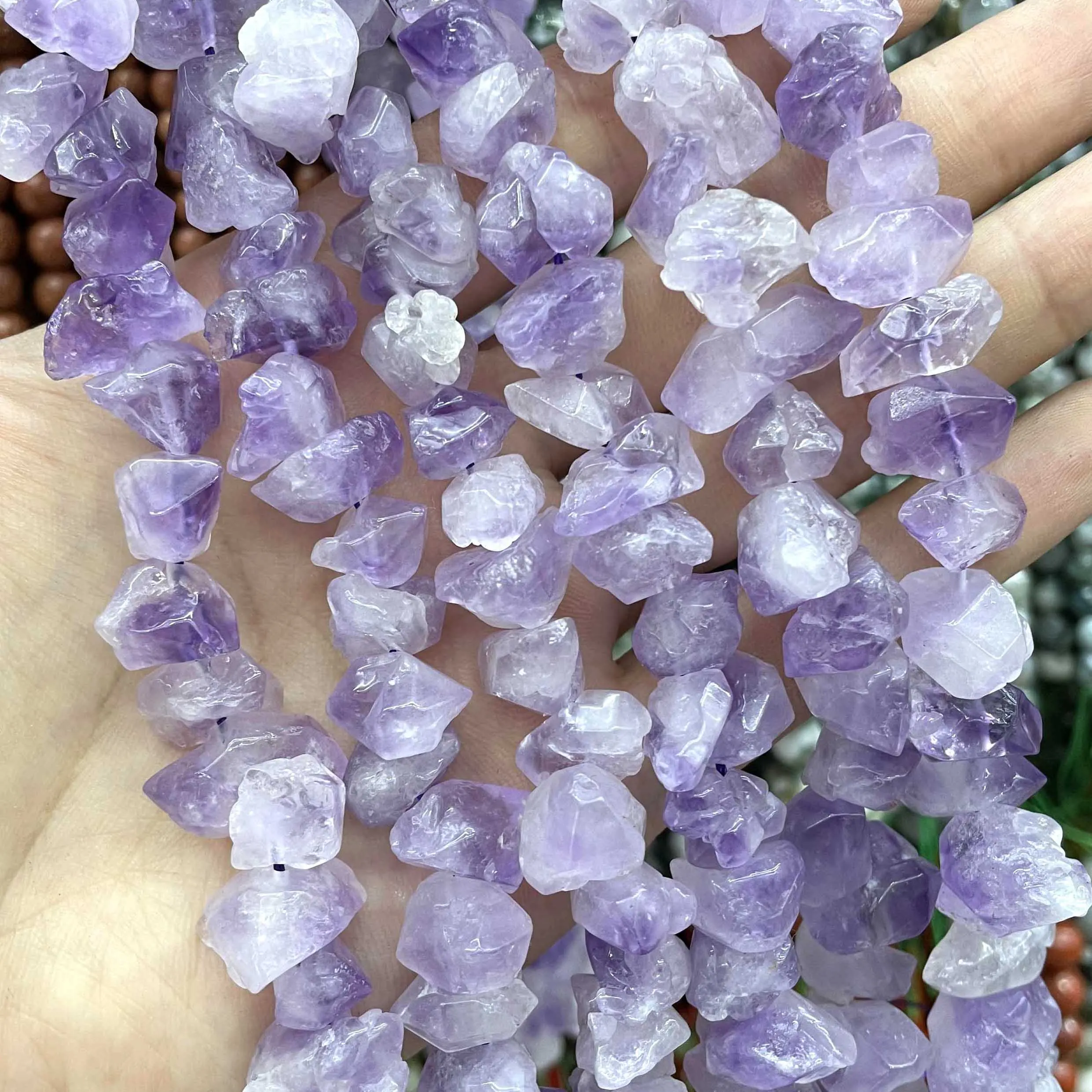 10-12MM Natural Irregular Amethysts Cluster Purple Flower Bud Crystal Stone Beads For Jewelry Making DIY Bracelet Necklace