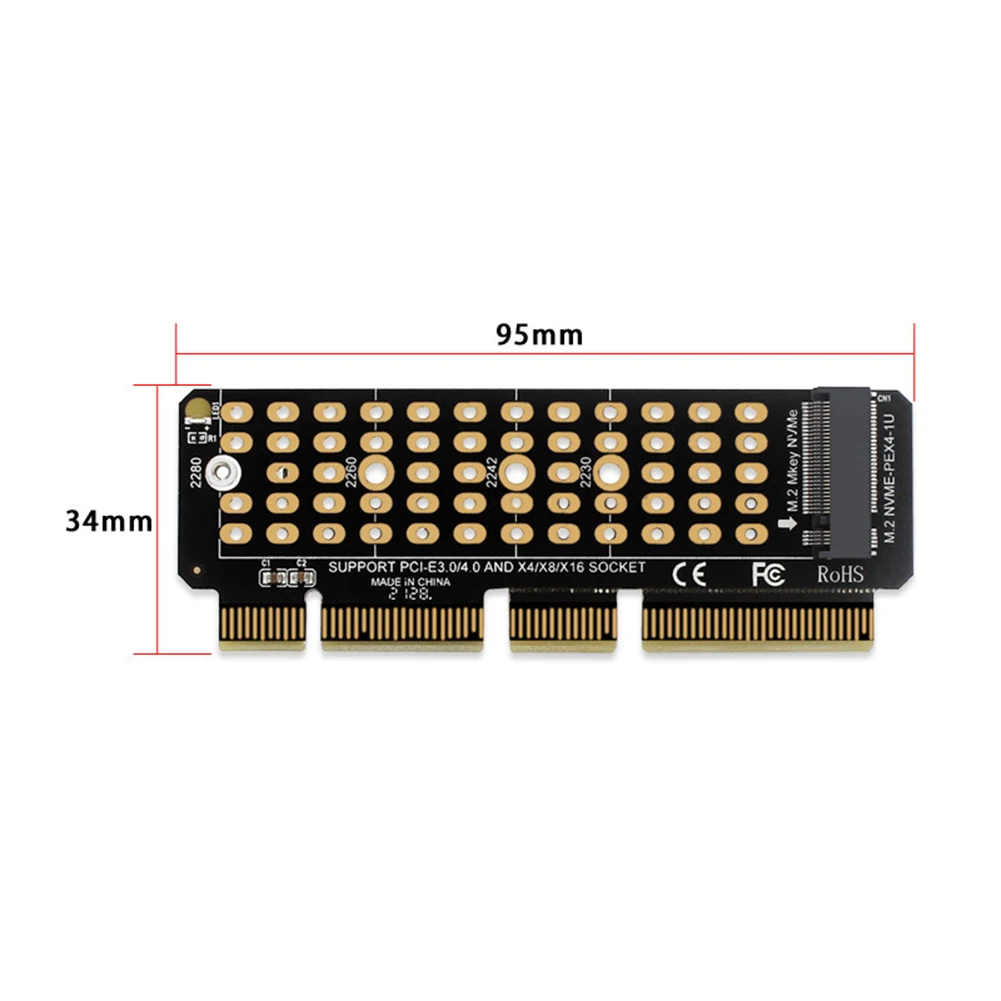 SSD M.2 NVME zu PCI-E 4,0 X4 Riser Karte PCIE X4 X8 X16 Unterstützung M Schlüssel Adapter 32GbpsExtender Für BTC ETH Bergbau Volle Geschwindigkeit