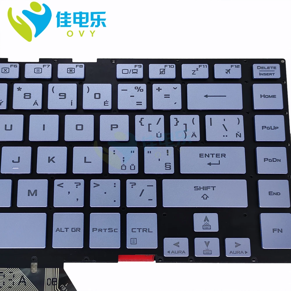 Czech CS RGB Backlit Keyboard For Asus ROG Zephyrus GX502CV GX502LWS Strix Scar G GM502 Light Blue Keyboards New 0KNR0-461FCS00