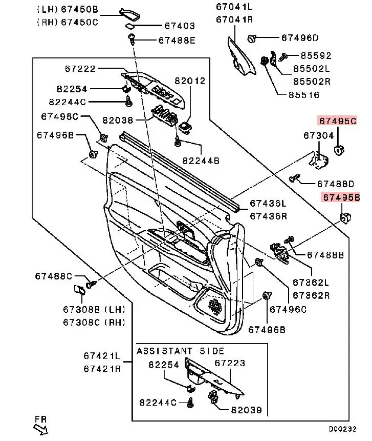 Outlander ASX ECLIPSECROSS Etc GROMMET, DOOR TRIM MS480003 MU001726 6,HOLE=8.5X8.5