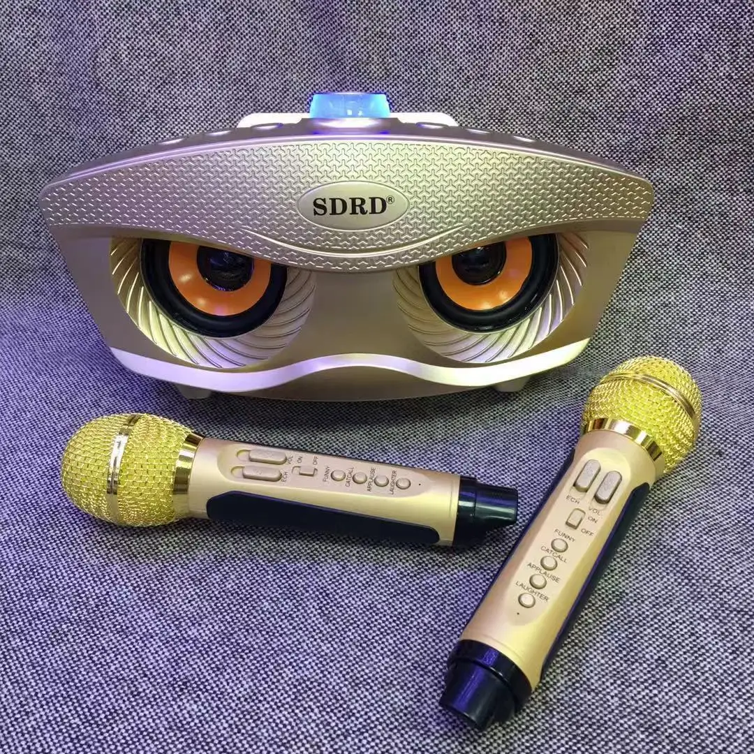 Sd306 duplo microfone sem fio bluetooth alto-falante sem fio móvel karaoke alto-falante estéreo sem fio conjunto