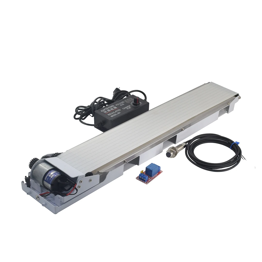 550mm Belt Conveyor Kits Photoelectric Sensor Switch Automatic Control 24V Power Supply with Speed Regulator for Vending Machine