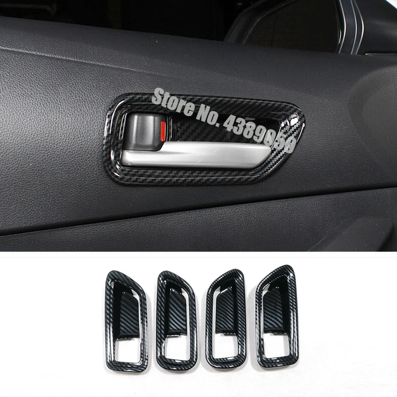 

For Toyota corolla E210 accessories ABS silver Carbon 2019 2020 Car inner door Bowl protector frame inner handle cover trim